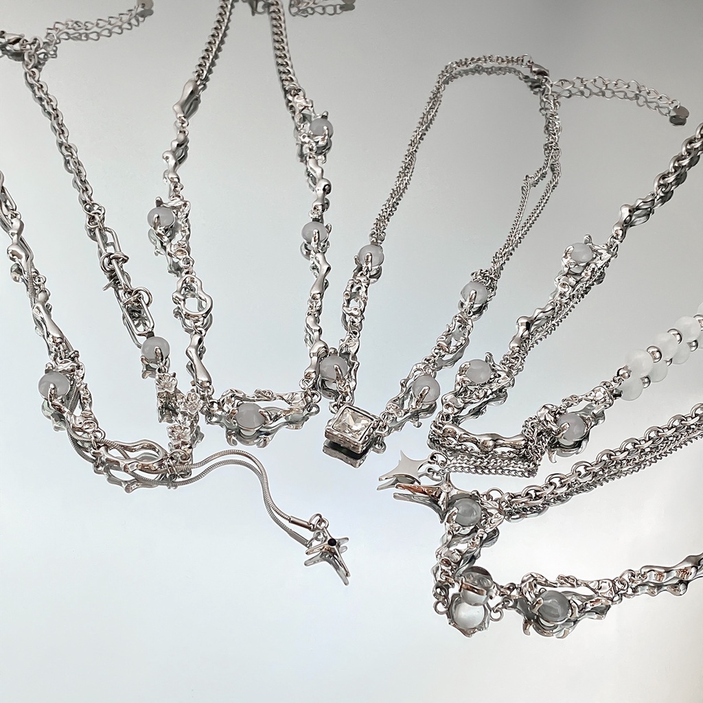 YEEZII Kalung Rantai Choker Hias Liontin Hati Cherry Kristal Mutiara Untuk Wanita