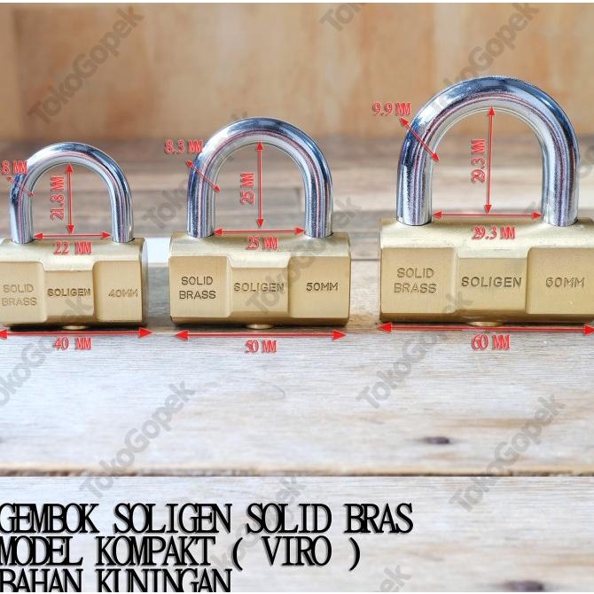 Soligen Gembok V Kompakt - Gembok Viro Soligen 40Mm 50Mm 60Mm
