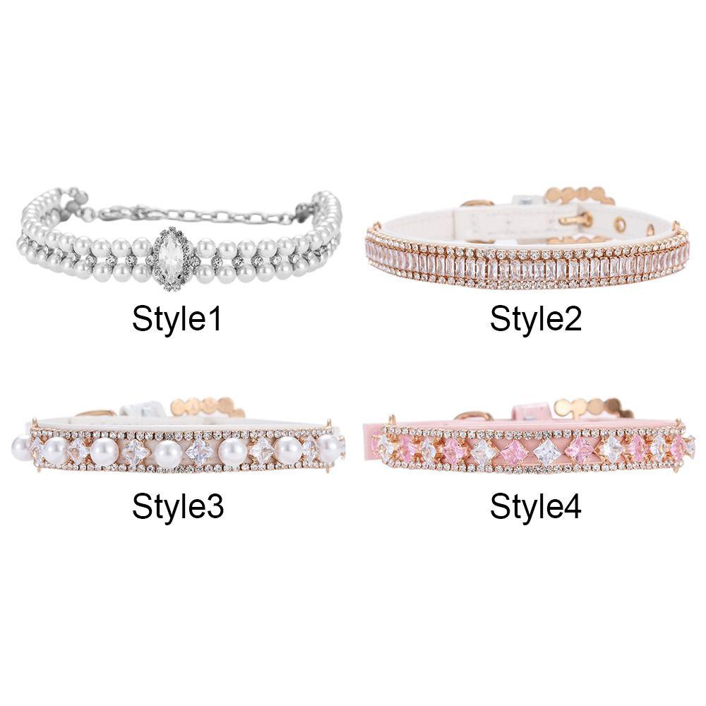 Solighter Anjing Berlian Imitasi Kerah Fashion Kucing Perhiasan Rhinestones Kristal Berlian Liontin