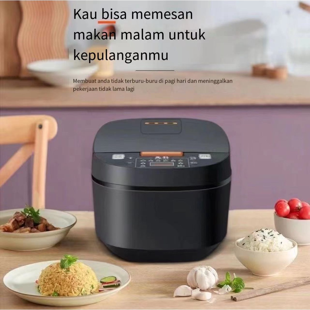 Hitam 2L Smart Multifungsi Rice Cooker Penanak Nasi Digital Lapisan