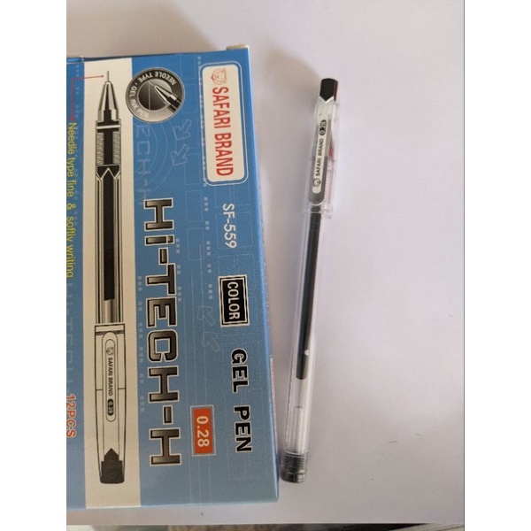 

HI-TECH-H GEL PEN BLACK 0,28 mm - Bolpoin hitam gel -SAFARI BRAND SF-559