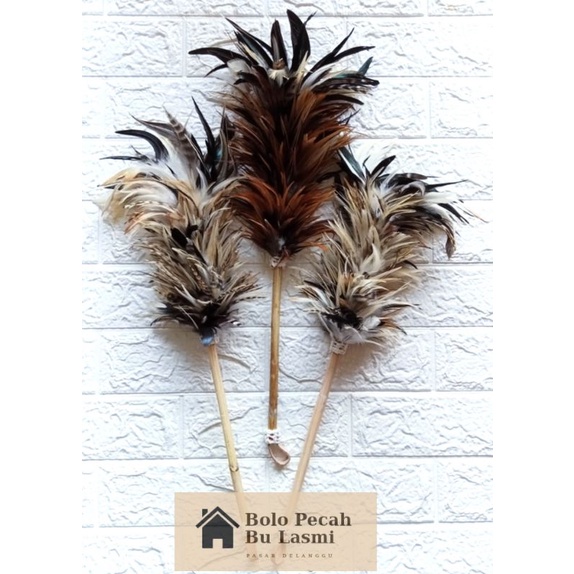 Kemoceng Sulak Mobil Bulu Ayam JAGO / Kemoceng Sulak Bulu Ayam Lancur Lurik 50 cm / Kemoceng Sulak B
