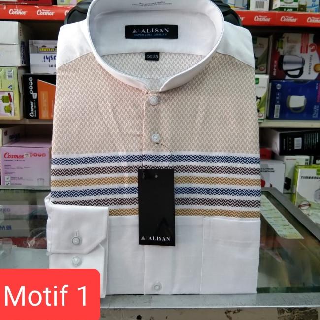 Baju Koko Alisan lengan panjang original ukuran 16 (XL) - Motif 1