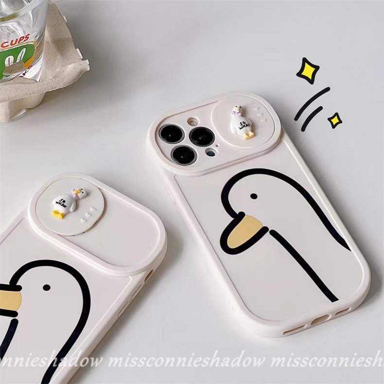 Soft Case TPU Motif Bebek 3D Untuk iPhone 7 8 Plus 11 Pro MAX 11 Pro MAX X XS MAX