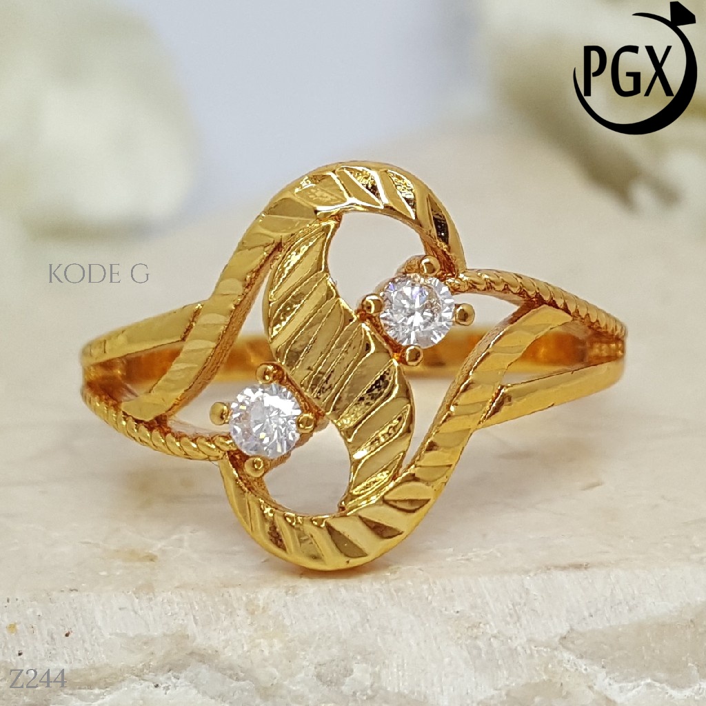 PGX Cincin Xuping Wanita Perhiasan Lapis Emas Aksesoris Fashion Premium - Z244