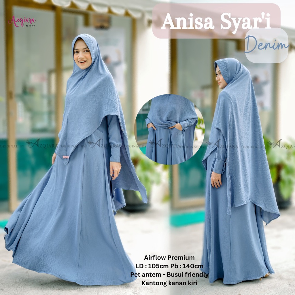 Anisa Syari Gamis Muslim Dress Fashion Muslim Original Produk By Qiara