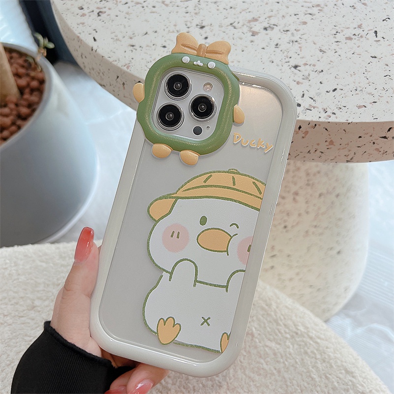 Soft Case Silikon Motif Kartun Bebek Monster Kecil Untuk iPhone 14 13 12 11 Pro Max X Xr Xs Max 7 8 6s Plus