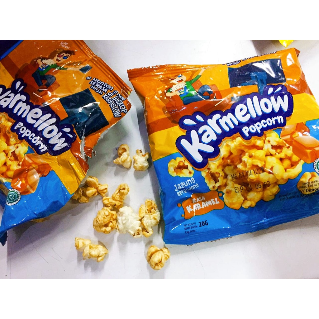 Karmellow Popcorn Jagung Berondong - Popcorn Karamel dan Cokelat