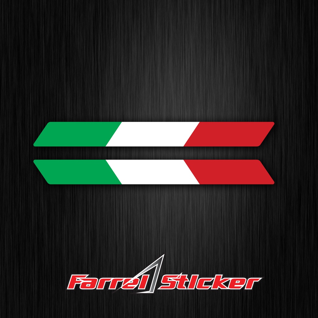 Stiker Bendera Itali sticker Italy Helm kanan kiri