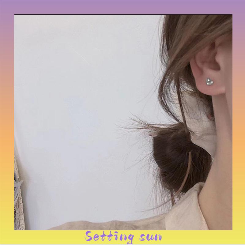 Fashion Anting Mini Kecil Sederhana Perhiasan Telinga Logam Berbentuk Hati Manis Sederhana Wanita TN