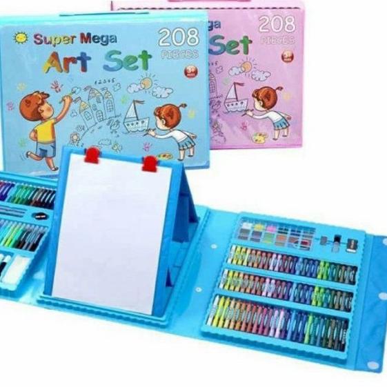 

New Super Mega Art set 208 pcs crayon/set drawing anak 208 pcs - 208