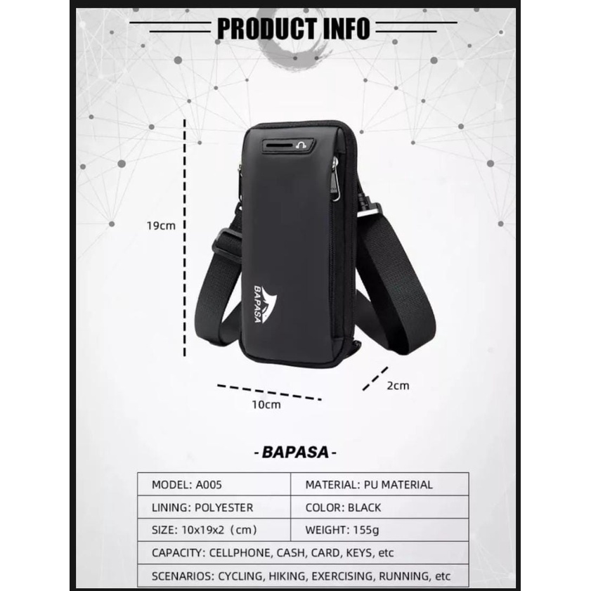 Tas Selempang Pria Multifungsi Viral / Tas Pria Kekinian / Tas Selempang Pinggang / Tas Selempang Pria Kekinian/Tas Selempang Pria BAPASA