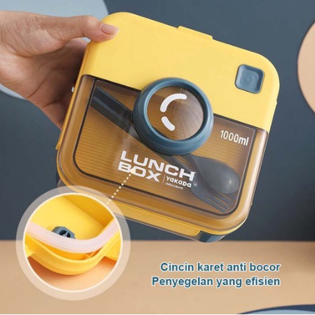 Lunch Box Anak / Dewasa Kotak Bekal Tempat Makan 2 Sekat 1000 ml Model Kamera