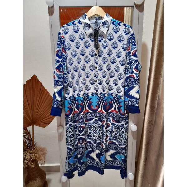 Tunik zara silk/Midi dress Zara/atasan Zara Silk