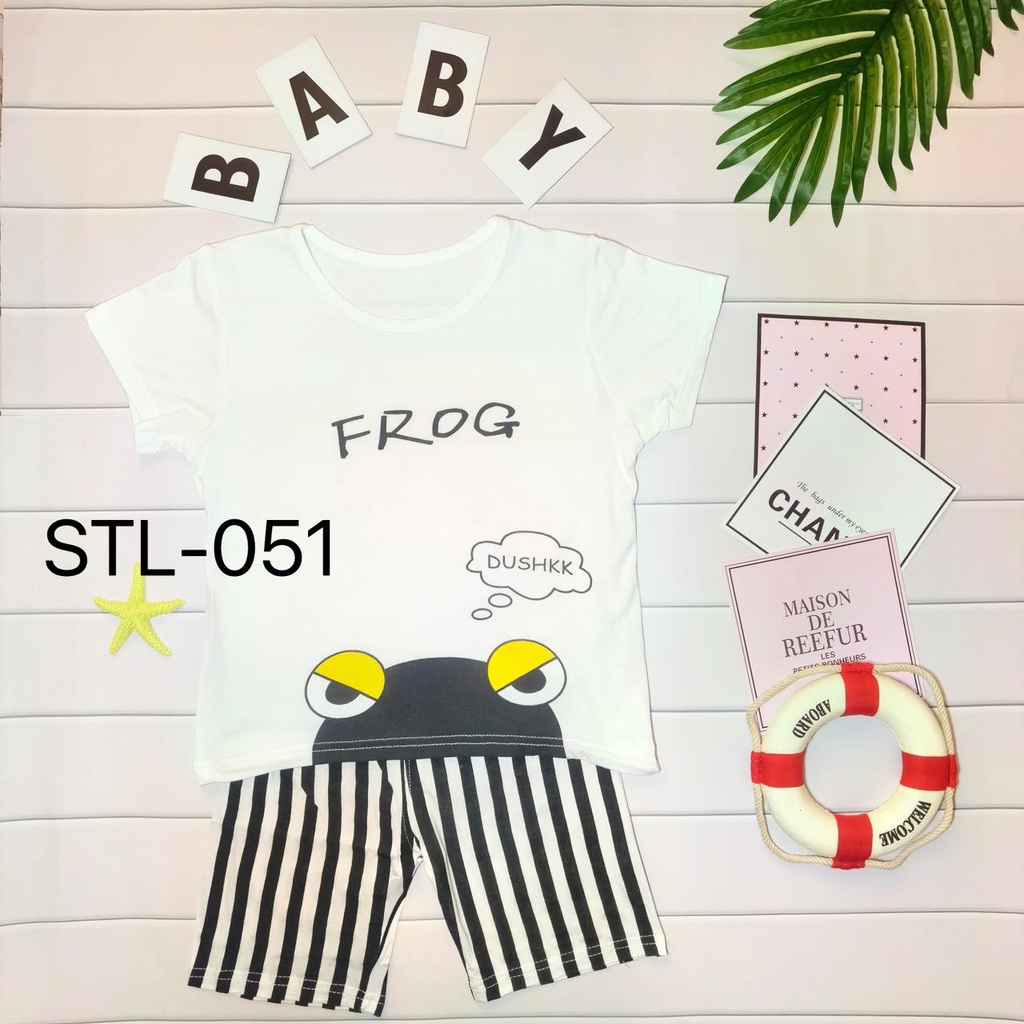 Baju Set ANAK 2-4Tahun 100%Cotton-Setelan Anak Lengan Pendek-Breathable Dan Tidak Panas