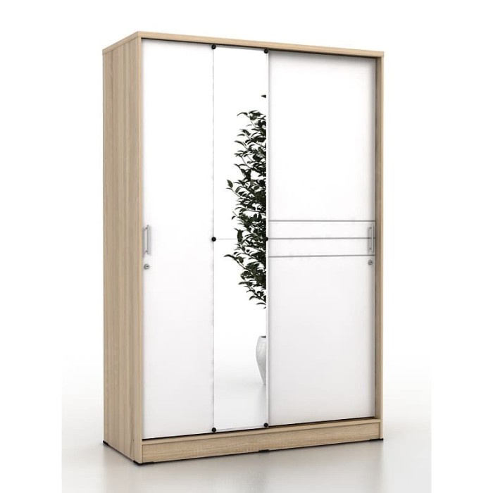 +++++] Lemari pakaian sliding pintu geser besar putih alba cermin BANDUNG