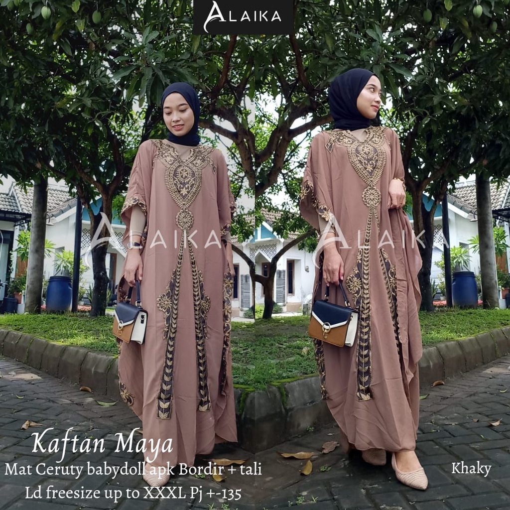 Kaftan Maya Kaftan Muslim Bordir Jumbo Original Produk By Alaika