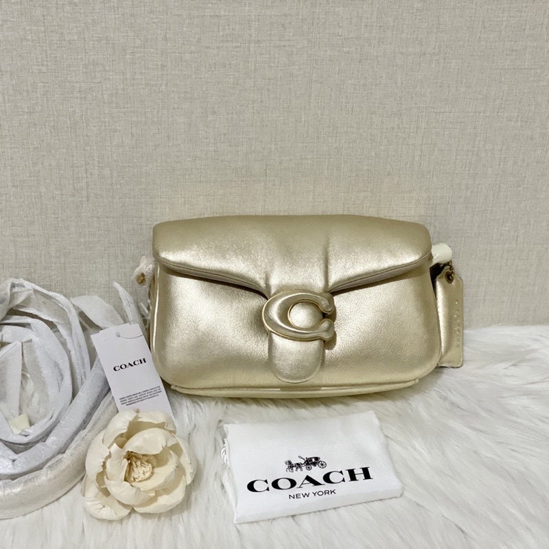 Coach Pillow Tabby 18 Metallic Gold