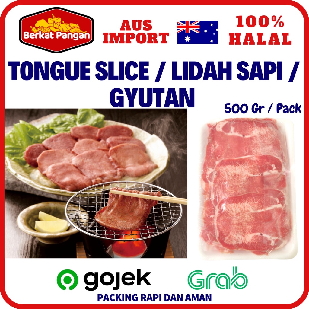 Lidah Sapi Slice AUS Impor / Ox Tongue Sliced / Gyutan 500gr