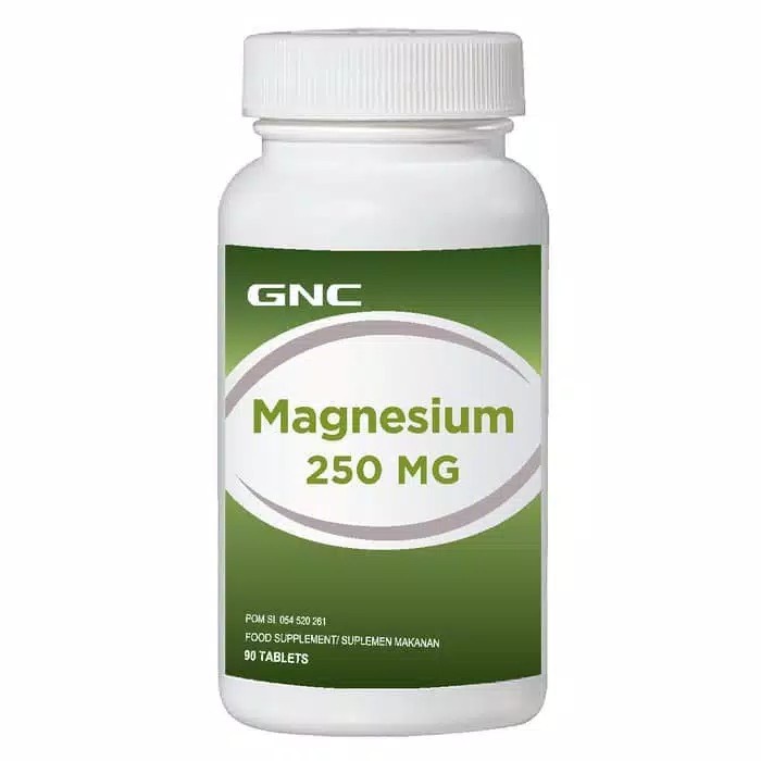 GNC MAGNESIUM 250 MG VITAMIN ASAM BASA TUBUH TULANG 90 TABLETS