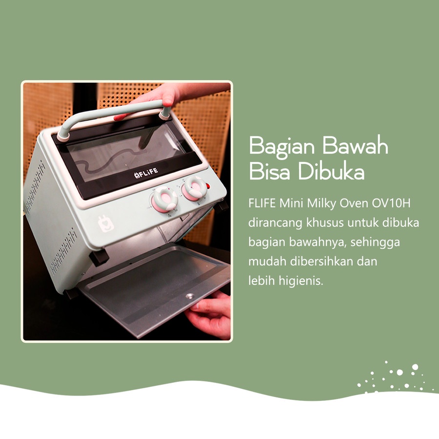 FLIFE Oven Listrik Mini Milky OV10H Kapasitas 10 Liter Garansi Resmi