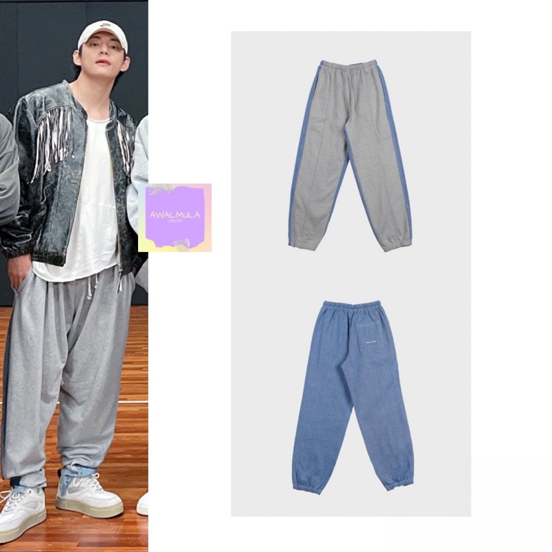 (PO) OFFICIAL SLOW RECORD HOUSE  Denim Sweatpants worn by BTS Taehyung V