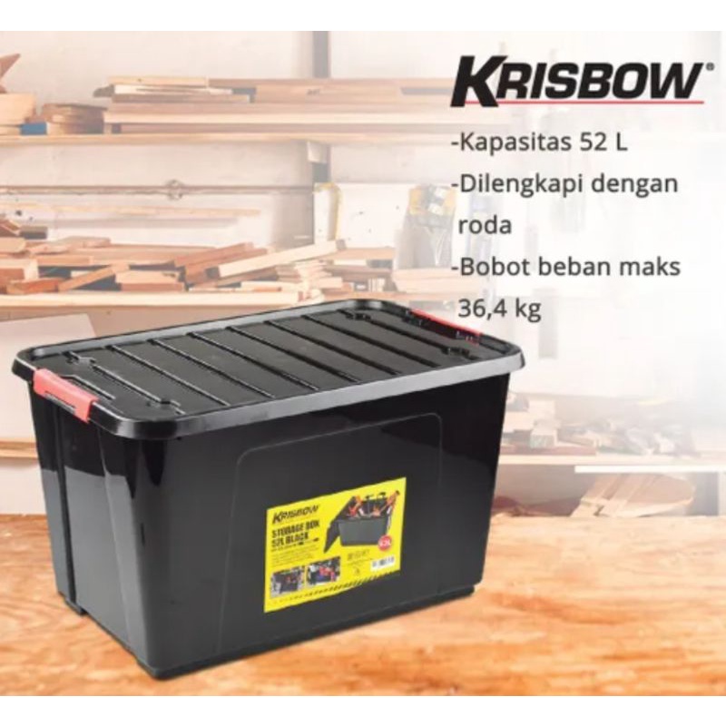 KRISBOW Kotak Perkakas 52L Palstik/Toolbox/Box Penyimpanan Perkakas