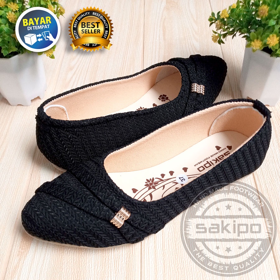 PROMO 12.12 SEPATU BALET RAJUT SLEMPANG SAMPING MURAH TRENDI NYAMAN DI KAKI / SEPATU SEKOLAH DAN KERJA / SEPATU WANITA REMAJA / SAKIPO