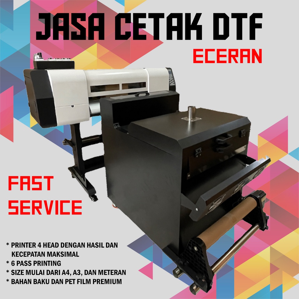 

CETAK SABLON DTF DIGITAL TRANSFER FILM - PRINT FULL WARNA ECERAN