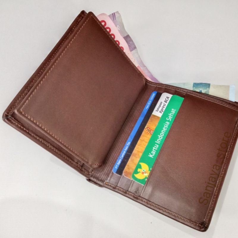 Dompet Kulit Pria Berdiri Lipat Buku Asli Garut