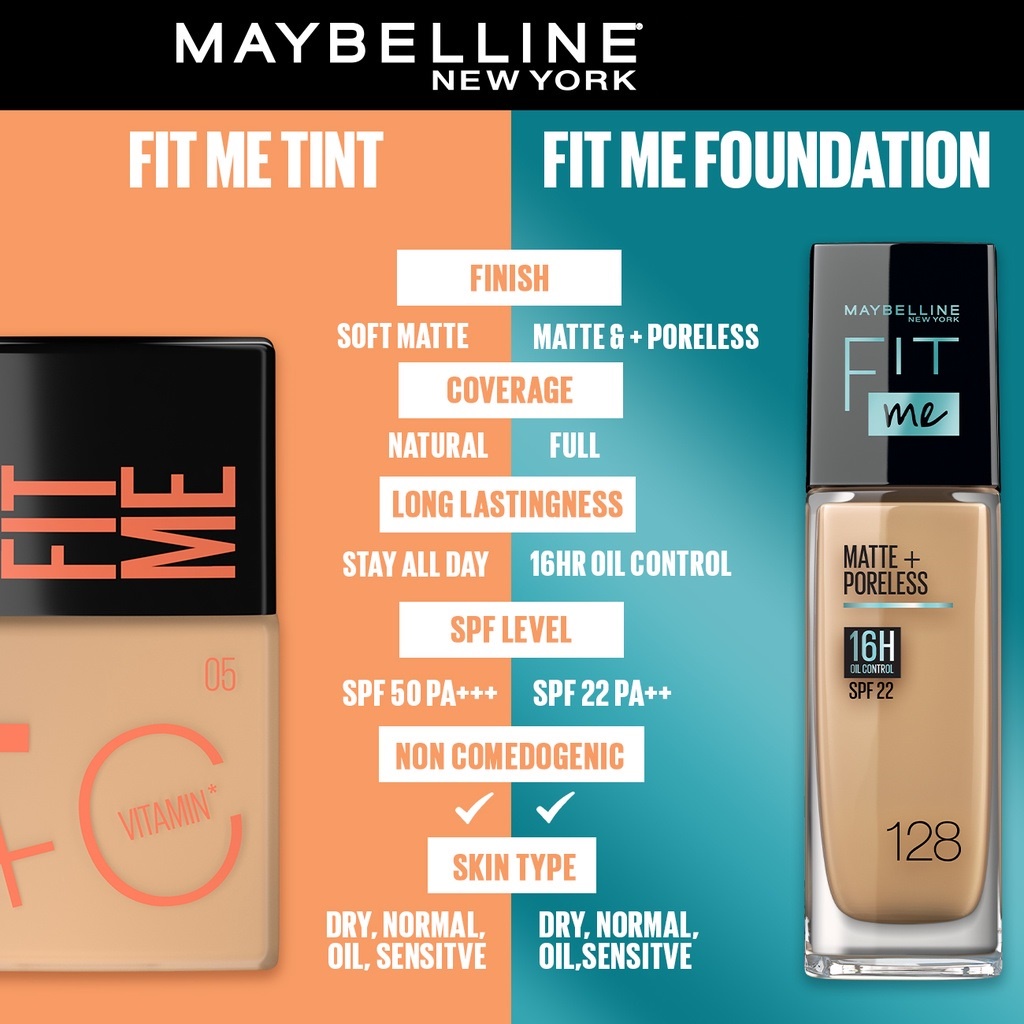 MAYBELLINE Fit Me Fresh Tint Spf 50 + Vitamin C 30mL  |Foundation Tint BY AILIN
