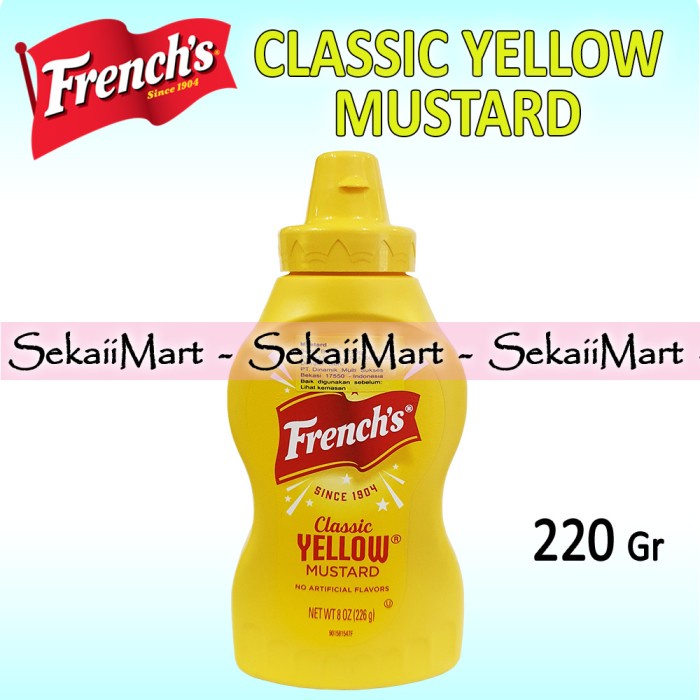 

FRENCH'S CLASSIC YELLOW MUSTARD 8 OZ - FRENCHS SAUS MUSTARD BOTOL 220G