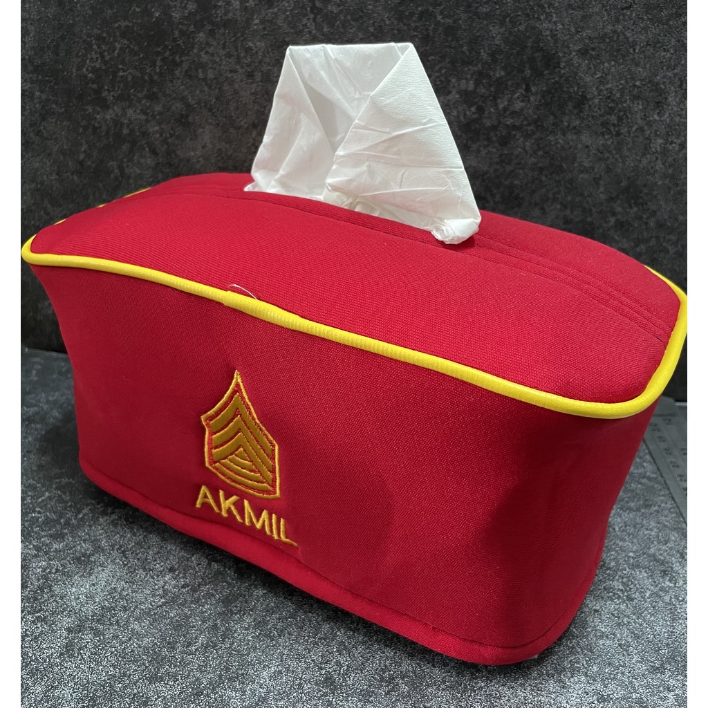 Kotak Tissue Akmil (Merah) - Tempat Tissue Mobil - Tissue Box Akmil