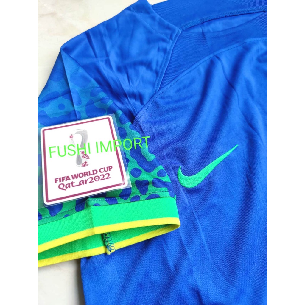 Jersey Baju Bola Brasil Away Full Patch World Cup Piala Dunia 2022 Grade Ori