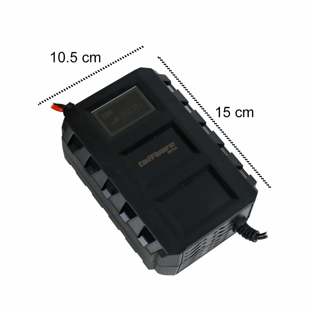 Taffware Sikeo Charger Aki Mobil Lead Acid Dry Colloid Smart Battery Charger 12 V 20-120 AH - Black - OMRSFWBK