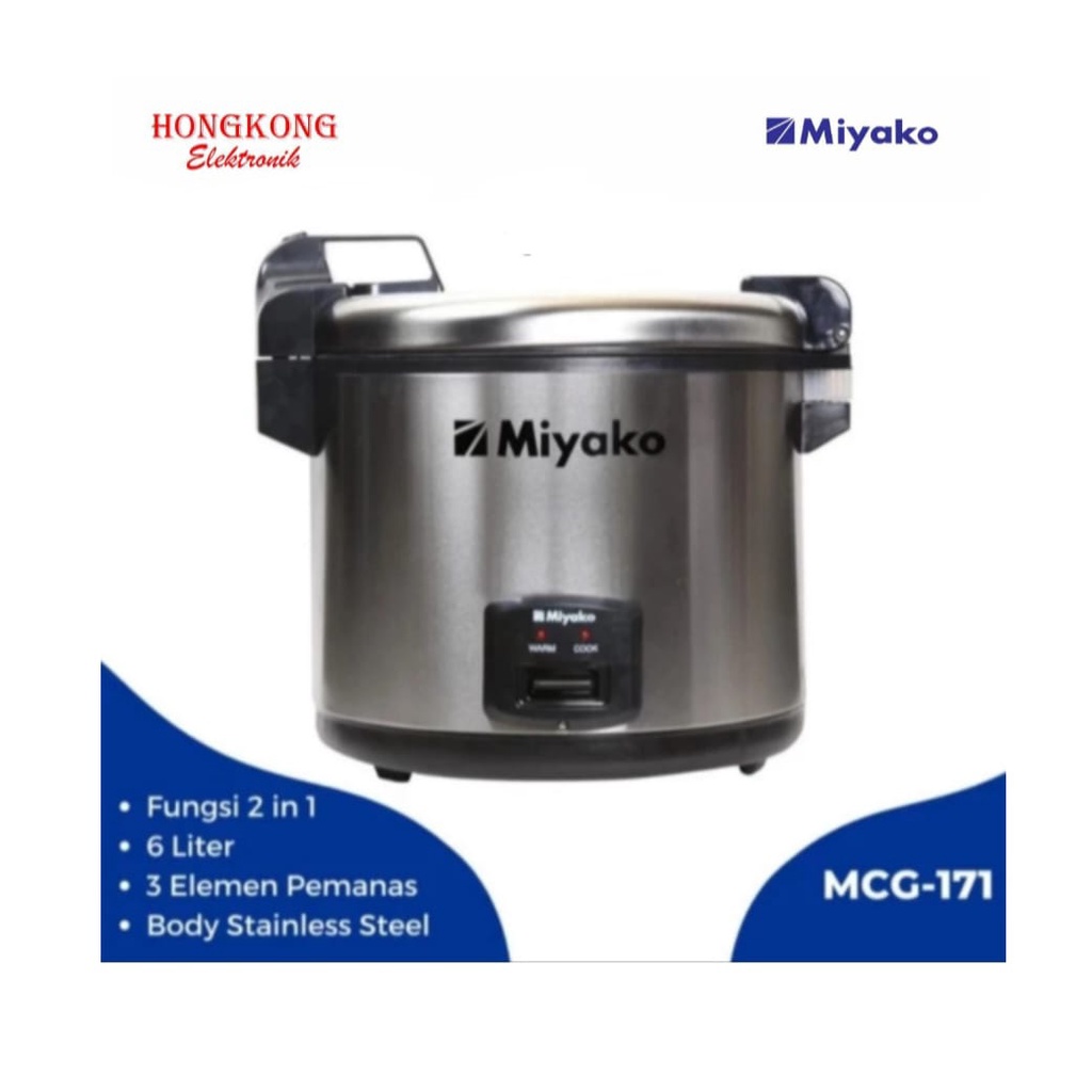 MIYAKO Rice Cooker Stainless Capasity 6 Liter MCG-171