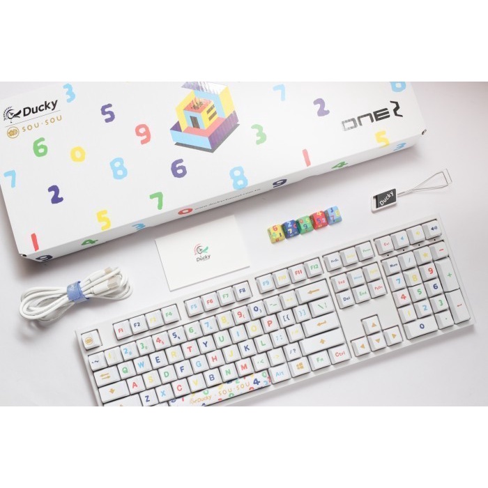 Ducky x SOU・SOU One 2 Dye Sub PBT/White Keycaps/White case/Non LED