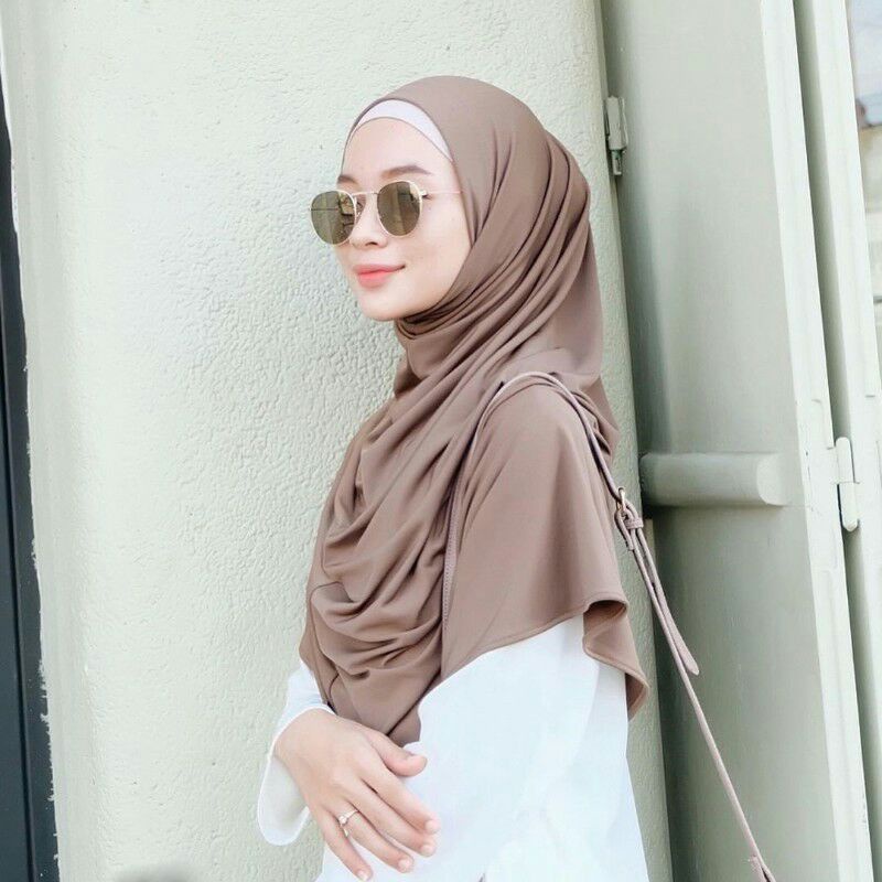 Bergo Hamidah Non Pet Jersey / Bergo Instan Malay Non Pad Daily,