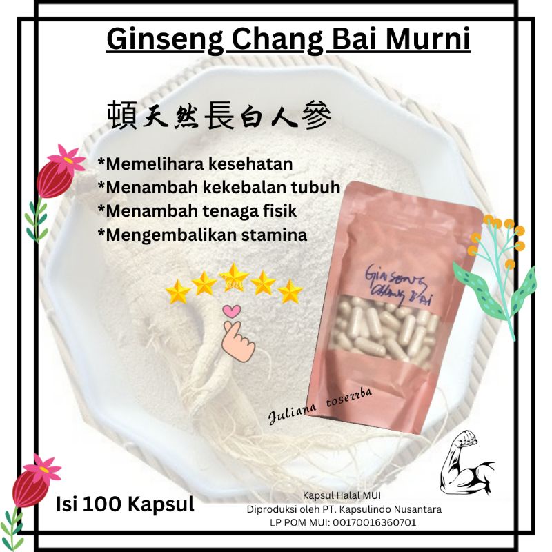 

Ginseng Chang Bai Shan 長白山人參 Raw Murni 120 kapsul Anti Oksidan Imunitas