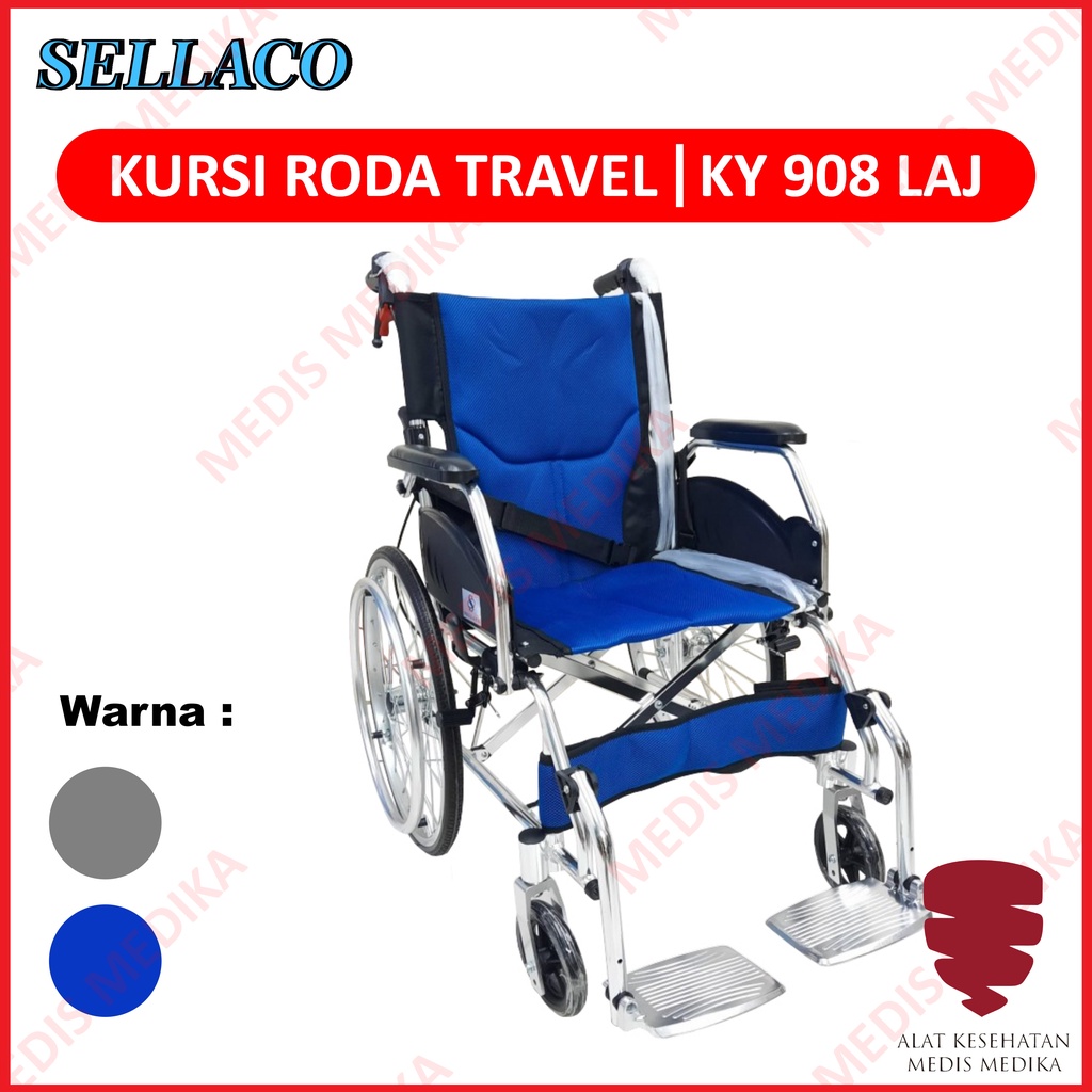 Kursi Roda Travelling 908 Sella Wheel Chair Aluminium Lipat Haji Umroh Travel