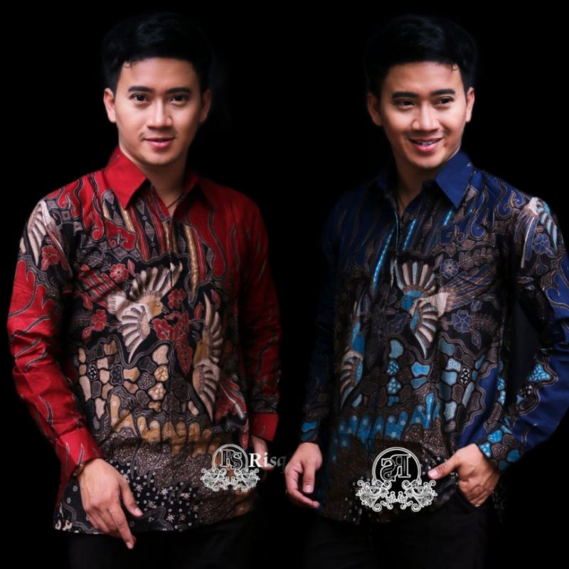 Kemeja Batik Pria Modern Lengan Panjang Casual Modis Slim Fit Trendy Masa Kini OL 162