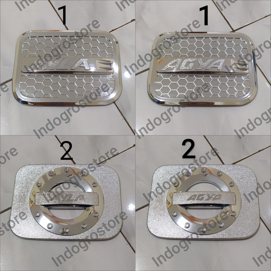 Tank Cover Tutup Tangki Bensin CHROME Mobil AGYA AYLA 2012 2013 2014 2015 2016 2017 2018 2019 2020 2021 2022