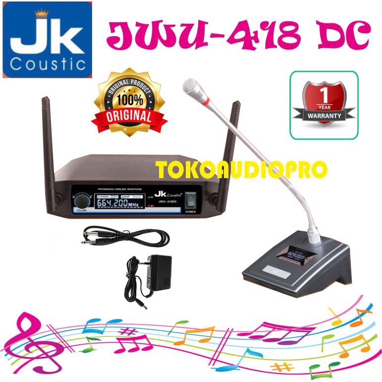JK Coustic JWU418DC Microphone Podium Wireless Jk Coustic JWU-418DC