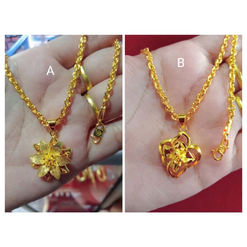 kalung Nuri besar bunga 45cm dan 60cm lapis emas 24 k