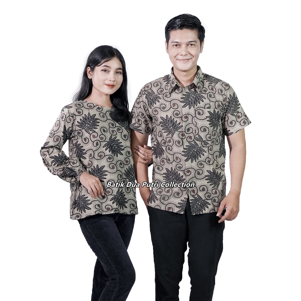 Couple Batik Blouse Batik Lengan Panjang Hem batik Pria Masa Kini Terlaris