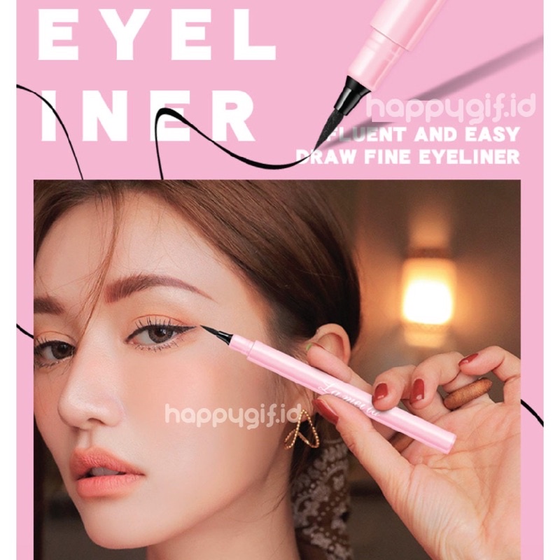 {TERMURAH MEDAN COD} LAMEILA Eyeliner Pensil Cair Profesional Warna Hitam Anti Air Tahan Lama