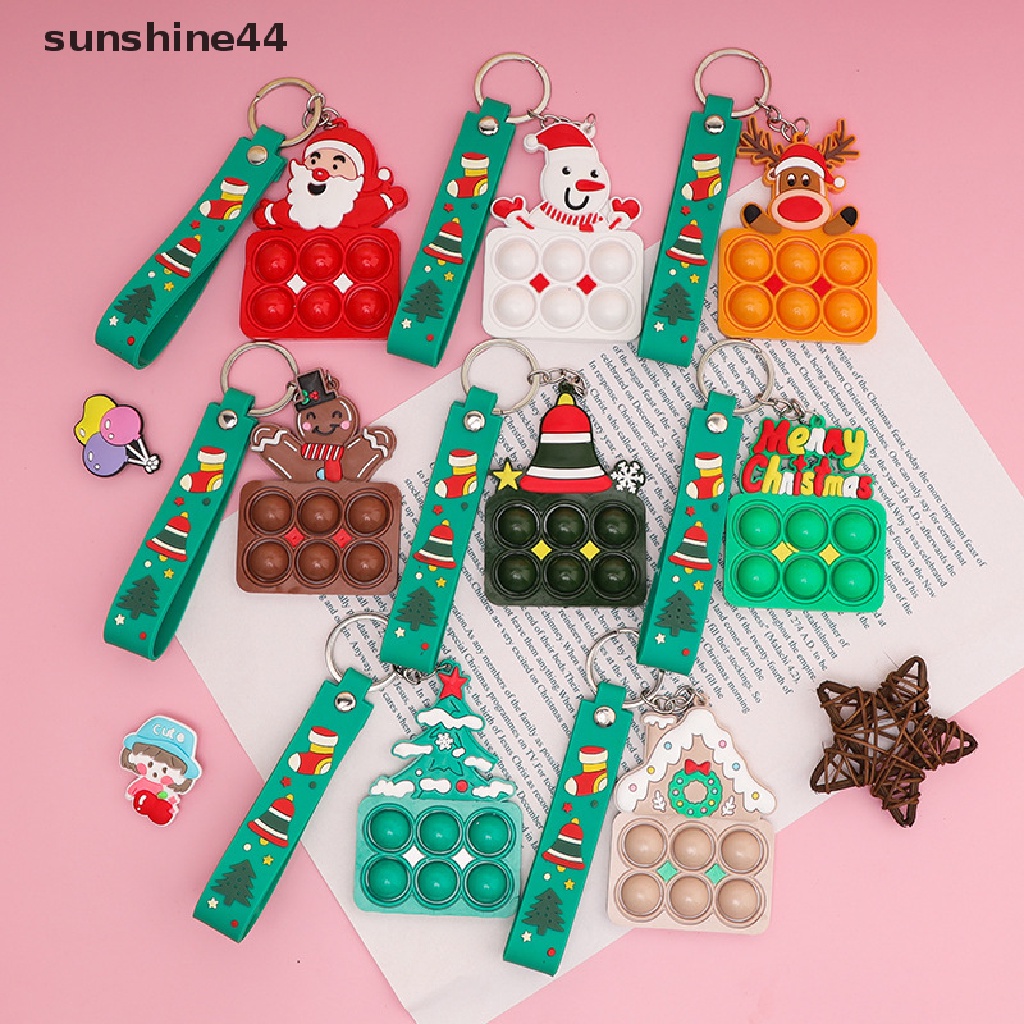 Sunshine 1pc Gantungan Kunci Boneka Santa Claus / Snowman / Rusa / Snowman / Rusa / Beruang / Beruang / Beruang Natal