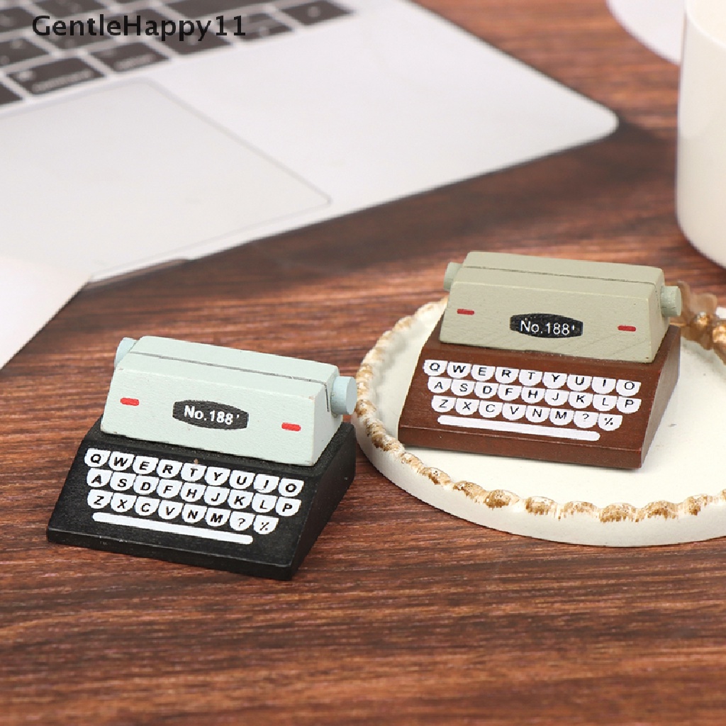 Gentlehappy 1Pc 1: 12rumah Boneka Miniatur Mesin Ketik Kasir Typewriter Model Boneka Dekorasi Mainan id