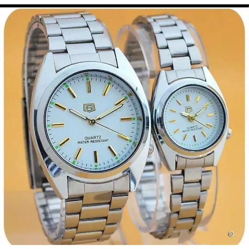 (Terima Cod)JAM TANGAN COUPLE  EKO Strap Rantai  HARGA 2PCS(Dikirim Dari Jakarta)