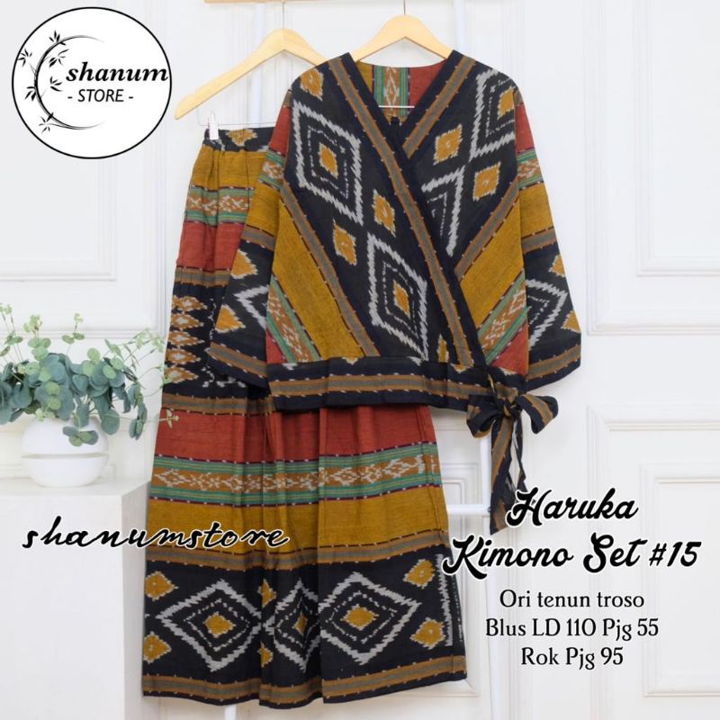 Batik Wanita Modern Setelan Batik Kekinian Ori Tenun Troso Bisa Seragaman Allsize Haruka Kimono Set